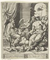 Аллегория с Христом, показывающим свои раны. 1540-е гг. Офорт