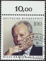 почтовая марка ФРГ, посвящённая В. Брандту, 1993, 100 пф  (Sc #1819)