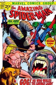 Обложка The Amazing Spider-Man #103, первое появление Гога. Художник Гил Кейн
