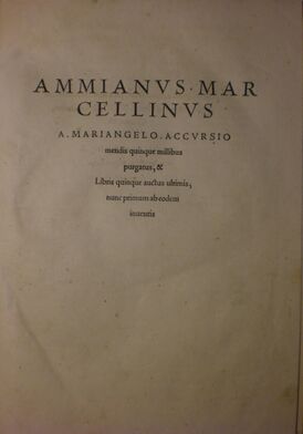 Титульный лист книги Аммиана издания Аккурзия (Аугсбург, 1533)