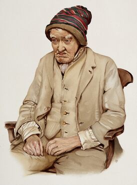 «Старик, страдающий деменцией» (1896, цветная литография)