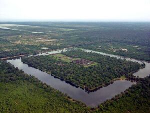 Ангкор-Ват, Камбоджа, с высоты птичьего полёта.