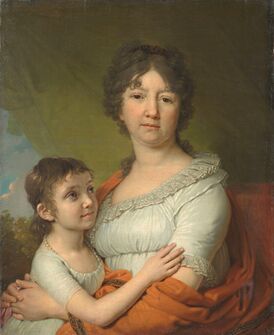 С воспитанницей Софьей Мудровой на портрете кисти В. Л. Боровиковского (1803)