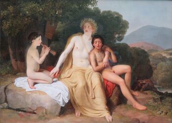 Apollo, Hyacinthus and Cyparis singing and playing by Alexander Ivanov.jpg