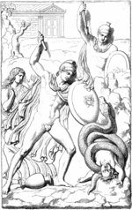 Участники похода «Семерых против Фив» убивают змею, которая задушила Офельта