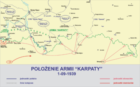 Дислокация армии «Карпаты» на 1.09.1939