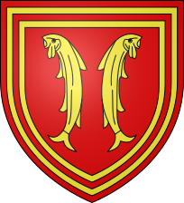 Герб Монбельяров из Монфокона — пример простой двойной внутренней каймы