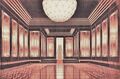 Зеркала в дизайне интерьера: «Зал ожидания в доме М.м Б.», проект ар-деко итальянского архитектора Арнальдо дель Ира, Рим, 1939 г.