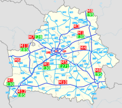 Основные автомобильные дороги (все дороги категории «М» и некоторые «Р»)