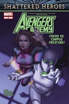 Джули Пауэр (слева) и Ава Айала (справа) на обложке Avengers Academy #24 (Январь 2012).