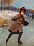 А. Эндер - Девочка на замёрзшем озере в Норвегии (до 1920)