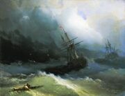 Ayvazovskiy. Ships at the raging sea (1866).jpg