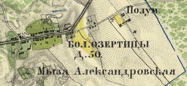 План деревни Большие Озертицы. 1860 год