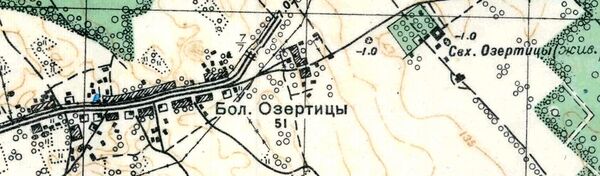 План деревни Большие Озертицы. 1938 год
