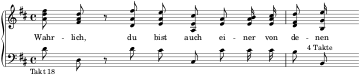 BWV 244 Incipit Nr. 45b Wahrlich, du bist.svg