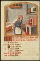 Пекарь средневековья с миниатюры в иллюминированной рукописи-календаре