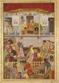 Бальчанд. Джахангир принимает принца Хуррама после военной кампании в Меваре. ок. 1635, Лист из "Падишахнаме", Королевская библиотека, Виндзор.