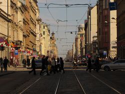 Вид от перекрёстка с улицей Элизабетес