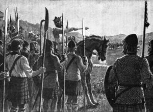 Роберт Брюс обращается к своим войскам перед битвой при Баннокберне