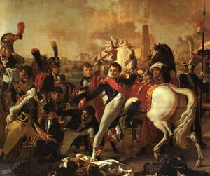 Клод Готро фр. Claude Gautherot (1769-1825). Ранение Наполеона перед битвой у Регенсбурга