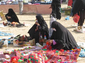 Бедуинки, продающие свои ткани, Беэр-Шева