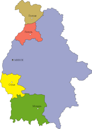 Слуцкий округ на карте