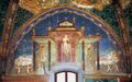 Амур поражает стрелами Пьера Марию Росси и Бьянку Пеллегрини, фреска 1460-е гг. «Золотой зал» замка Террекьяра