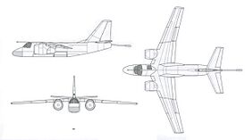 Проекции противолодочного самолёта П-42 (из аванпроекта)