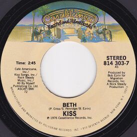 Обложка сингла Kiss «Beth» (1976)