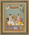 Бичитр. Шах Шуджа на троне с Махараджей Гадж Сингхом. ок.1638, Лос Анджелес, Музей округа