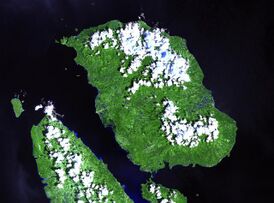 Вулканический остров Билиран (1999 г.). Снимок НАСА (Landsat).
