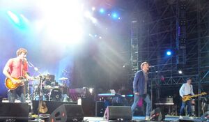 Blur на выступлении в Риме, июль 2013 года.