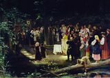 «Яблочный спас в Малороссии», (ранее 1921), холст, масло — Омский областной музей изобразительных искусств имени М. А. Врубеля