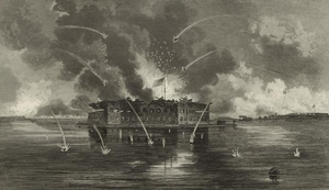 Бомбардировка форта Самтер (1861) работы Джорджа Эдварда Перина (1837-1885).