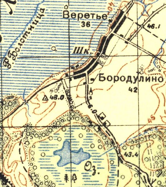 План деревни Бородулино. 1937 год