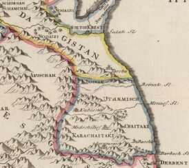 Утамышский Султанат на карте Густафа Гербера в 1728-ом году