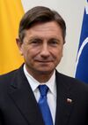 Brig. Gen. Giselle Wilz, NATO Headquarters Sarajevo commander, welcomes H.E. Borut Pahor, the President of the Republic of Slovenia, at Camp Butmir, Bosnia and Herzegovinia, May 28, 2016 (2) (cropped).jpg