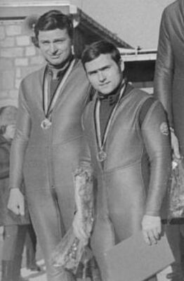 Райнхард Бредов (справа) и Хорст Хёрнляйн, 1973 год