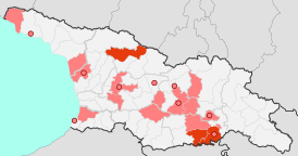 Карта распространения COVID-19 в Грузии