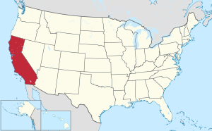 Штат Калифорния на карте США