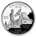 Реверс монеты серии 50 штатов, посвящённый Калифорнии