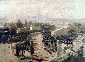 Взятие русской армией крепости Эривань, рисунок Франца Рубо