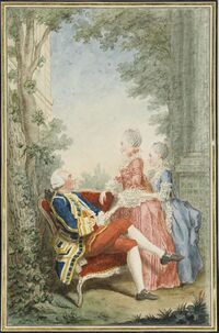 Кармонтель. Маркиз д'Экёвийи с дочерями. 1767