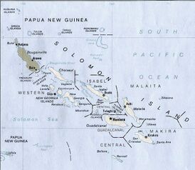 Пролив Нью-Джорджия на общей карте Соломоновых островов