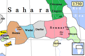 Дарфурский султанат среди соседних государств