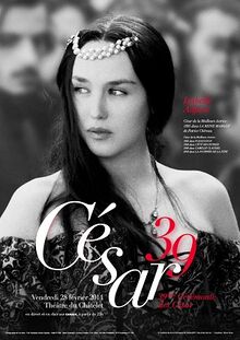 Плакат 39-й церемонии с изображением актрисы Изабель Аджани