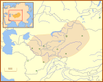 Chagatai Khanate late 13th century locator map.svg