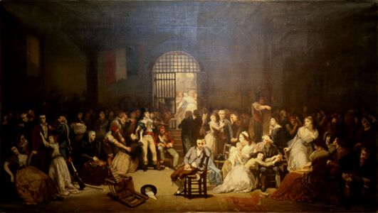 Поэт Андре Шенье и другие жертвы террора ожидают суда в Консьержери (25 июля 1794 года)