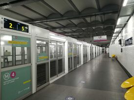 Платформа станции с платформенными раздвижными дверьми