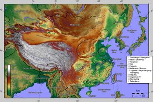 Культуры Китайского неолита и Хуншань (№1 на карте)